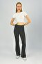 Women's High Waist Stretch Fabric Stretchy Flared Pants Leggings Anthracite