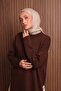 Women's Oversized Plain Woven Slit Hijab Knitwear Set 3115 - 6