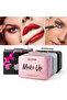 Portable Multifunctional Cosmetic Bag with Long-Lasting Glitter Eyeshadow and Lipstick Makeup Set - 4