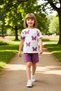 Girls' Cotton Butterfly Printed Short Sleeve Crew Neck Top and Shorts Set Quality Stylish