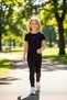 Girls' Cotton Embroidered Crew Neck Short Sleeve Top and Flare Leggings Set Quality Stylish