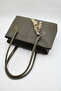 Women's Khaki Charm Detailed Large Size Zippered Inner Pocket Hand, Arm and Shoulder Bag - 5