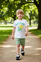 Boys' Printed Crew Neck Short Sleeve Top and Shorts Set Quality Stylish Comfortable