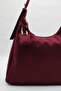 Women's Burgundy Large Size Suede Hand and Shoulder Bag with Adjustable Shoulder Strap - 4