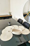 Jute, American Service Set, 6 Plates, 1 Bread Basket, Plate Mat, Plate Set, Modern Lux Presentation