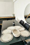 Jute, American Service Set, 6 Plates, 1 Bread Basket, Plate Mat, Plate Set, Modern Lux Presentation