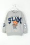 Mojo Boys 4-9 Years Old Basketball Ball Printed Sweatshirt Gray