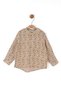 Nkkids boys' linen shirt with palm tree print, ages 1-4, style 48609, natural
