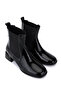 Women's Genuine Leather Black Patent Leather Heeled Boots - 2
