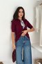 Ribbon Detailed Short Sleeve Soft Textured Knitwear Sweater Aw25Kz0072 - 5