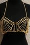 Gold Color Stone Bikini Top Bralet Body Accessory - 5