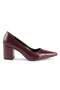 Prestige - Burgundy Crocodile Pattern Block Heel Shoes - 5