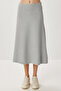 High Waist Flared Soft Skirt Lub0320 Gray Melange - 4