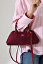 Burgundy Women's Suede Shoulder and Hand Bag – Elegant, Stylish, and Suitable for Everyday Use - 5