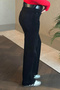 Women's Black Wide Leg Trendy Velvet Trousers - 4