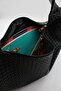 Women's Black Large Size Knitted Textured Wide Interior Volume Lined Hand, Arm and Shoulder Bag - 4