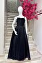 Mojo Girl's 10-15 Years Old Taffeta Sequin Embroidered Long Evening Dress Black - 3
