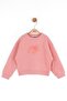 Girl's 1-4 Years Old Bow Detailed Stoned Sweatshirt Pink