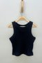 Girl's 5-14 Years Halter Neck Ribbed Knit Crop 4180 Black