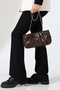 Women's Brown Chain Strap Portfolio Evening Bag – Stylish Shoulder Bag for Nights and Events - 7
