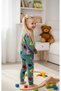Girls Fleece-Lined Cotton Green Color Flower Printed Pajama Set - 3