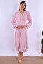 Effortt Pink Maternity and Postpartum Nightgown Set with Robe - 2