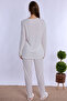 Cotton Maternity and Postpartum Pajama Set with Nursing Features for Prenatal and Postnatal Use Effortt - Ecru - 4