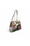 Handmade 3D Crochet Knit Flower Pattern Shoulder Bag, Fabric, Leather and Knit Detailing, Everyday Use