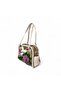 Handmade 3D Crochet Knit Flower Pattern Shoulder Bag, Fabric, Leather and Knit Detailing, Everyday Use - 2