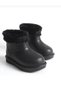 Black Color Fur Inside Waterproof Non-Slip Sole Children's Rain Boots