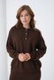 Oversized Premium Yarn Half Placket Button Polo Neck Knitwear Bottom-Top Set Aw25Au0029 - 5