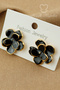 Original Steel Nail Earrings - Gold Black Layered Flower Steel Earrings Non-Tarnish Daily Wear 2.5cm - 3