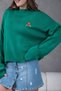 Oversized Teddy Bear Detailed Mock Neck Knitwear Sweater Aw25Kz0073 - 3