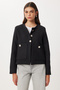 Shoulder Pad Button Tweed Jacket Loh0016 Black - 3
