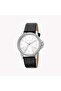 Women's Black Leather Watch, Silver Dial | Es106041003