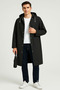 Black Eva Fabric Snap Button Hooded Raincoat and Capsule Umbrella Set Raincoat and Umbrella - 2