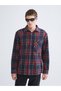Esvab • Modern & Distinctive Standard Fit Checked Embroidered Wool Blend Men's Lumberjack Shirt