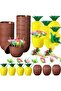 Pineapple &amp; Amp;Amp; Coconut Design Glass Set with Straws (6 Pieces) - 4