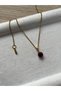 8mm Ruby Stone Steel Necklace Handmade - 2