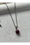 8mm Ruby Stone Steel Necklace Handmade - 2