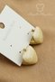 Original Steel Ring - Gold Pearlescent Cream Scallop Heart Steel Non-Tarnish Non-Fade Earrings Daily Wear 2cm - 2