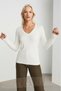 Women's V-Neck Sleeve Buttoned Knitwear Sweater – Ecru - 6