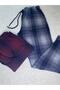 2 Pieces Jacquard Fabric Winter Women's Men's Unisex Anthracite & Burgundy Color Tracksuit Pajama Bottoms - 4
