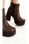 Adela Women's Lightweight Platform Heel Blunt Toe Zipper Boots - 2