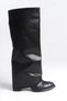 Women's Black Fixed Leggings Detailed Comfortable Heeled Boots