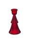 Red Christmas Decorative Candlestick with Fir Tree Pattern Ø7x14cm