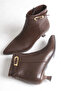 Women's Brown Side Buckle Short Ankle Boots - 2