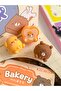 Kawaii 3Pcs Mini Pupu Bear Teddy Bear Cheese Bakery Flower Eraser School Office Necessities Gift