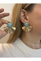 Gold Mint Green Half Sun Earrings – Modern and Elegant Women's Jewelry |   Special Boxed - 4