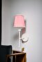 Polen Single White Painted Children's Room Wall Lamp (with Fan-Pink Conical Shade) - 7